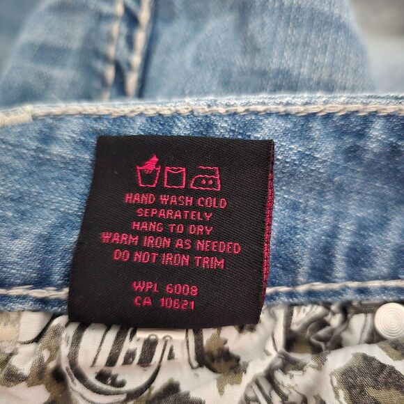 Rock and Roll Cowgirl Jeans Women's 29 x 32 ** Blue Low Rise Boot Cut Distressed - Picture 8 of 16